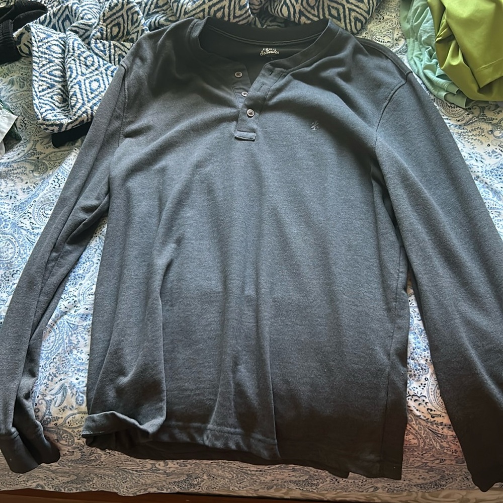 Grey Button Up Izod Sweater Size Large - image 1